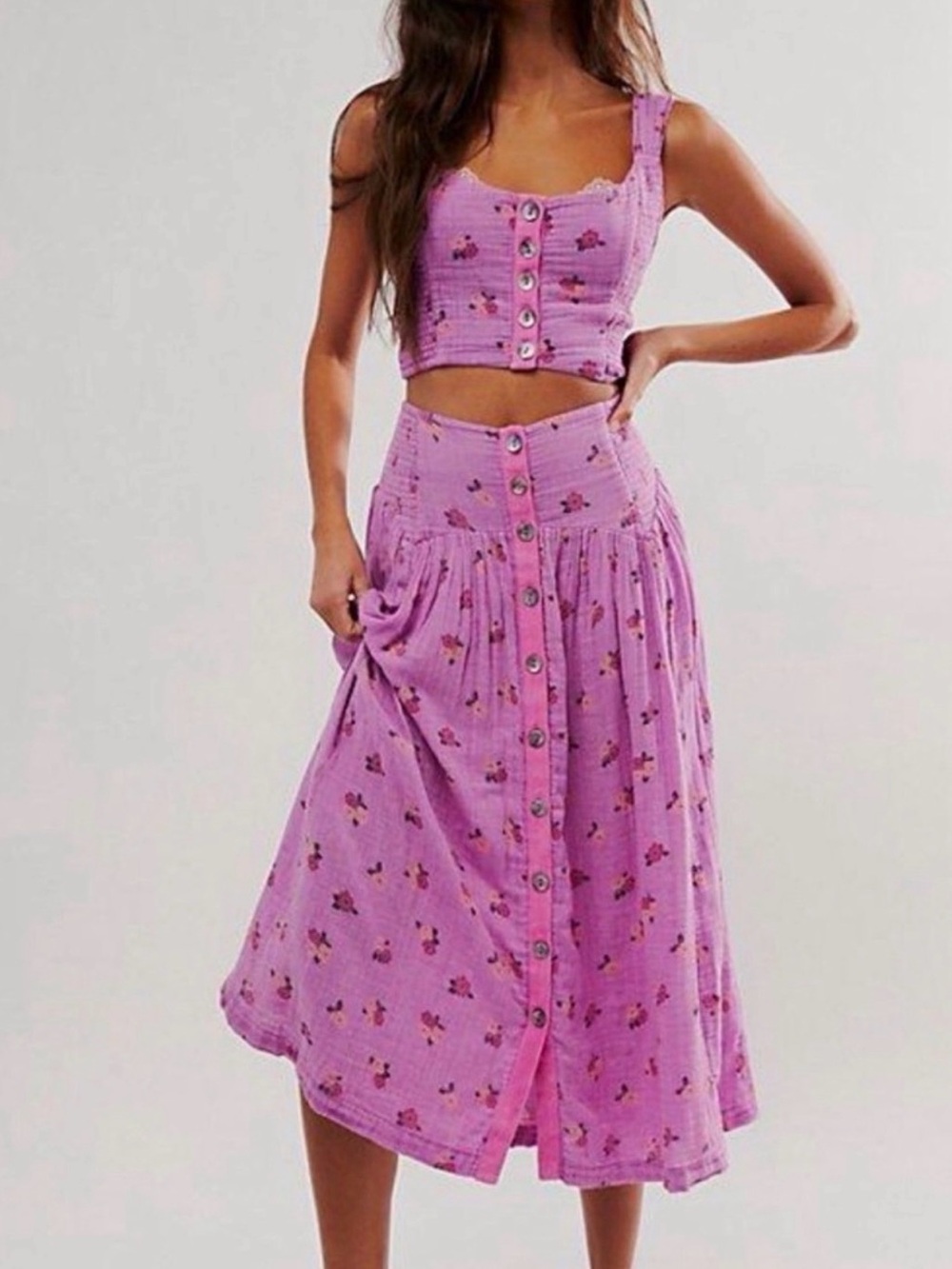 Free People Iris Corset Set | Size Medium | Matching Two-Piece Skirt Set